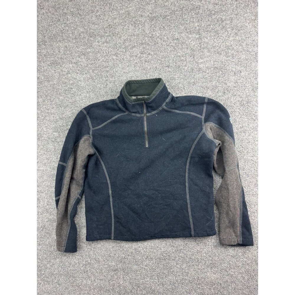 Kuhl Kashmira‎ Sweater Youth Boys Medium Blue 1/4 Zip Pullover Fleece